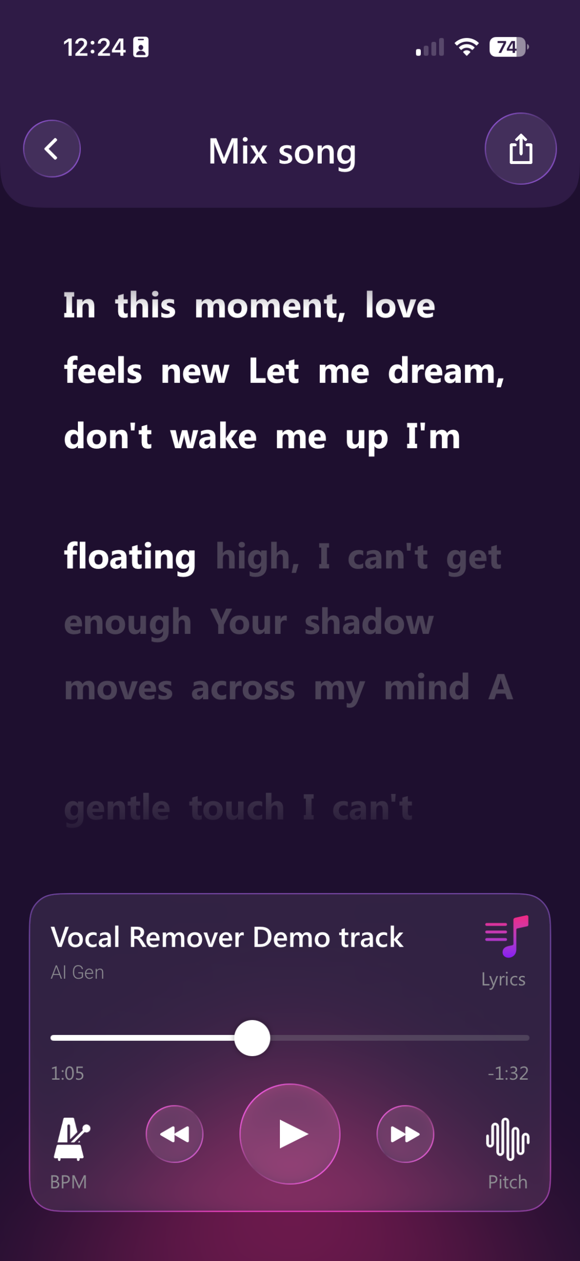 Vocal Remover Real-time Lyrics Recognition